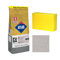 ATLAS FUGA DEKORACYJNA Z BROKATEM PERŁA 2KG + KUBALA GĄBKA
