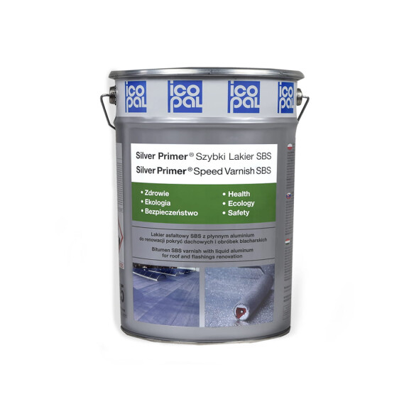 ICOPAL SILVER PRIMER SZYBKI LAKIER ASFALTOWY RENOWACJA ZABEZPIECZENIA 17,5L