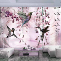 Fototapeta samoprzylepna - Latające kolibry (różowy)