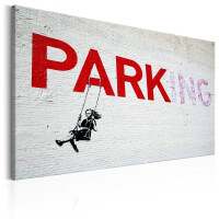 Obraz - Parking Girl Swing by Banksy OBRAZ NA PŁÓTNIE WŁOSKIM
