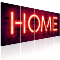 Obraz - Neonowe home OBRAZ NA PŁÓTNIE WŁOSKIM