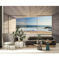 Fototapeta 3D okno Morze Plaża Taras na wymiar PRESTIGE