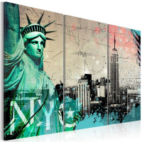 Obraz - NYC collage OBRAZ NA PŁÓTNIE WŁOSKIM