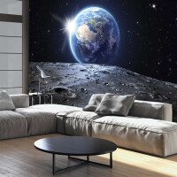 Fototapeta - Kosmos ziemia planeta księżyc widok