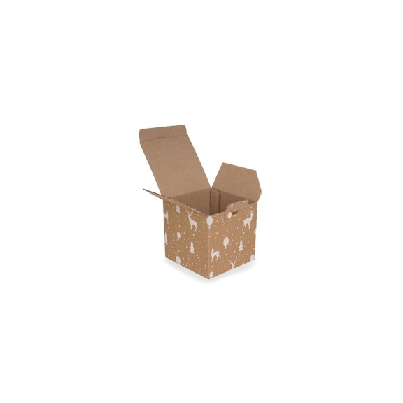 Karton 100x100x100mm brąz z nadrukiem świątecznym