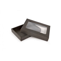 Karton wieczkowy z okienkiem 176x128x28mm czarny