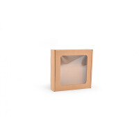 Karton fasonowy z okienkiem 160x160x40mm brąz