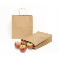 Torba papierowa 180x80x225mm brązowa 90g