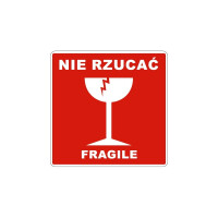 Etykieta z nadrukiem NIE RZUCAĆ (100 szt)