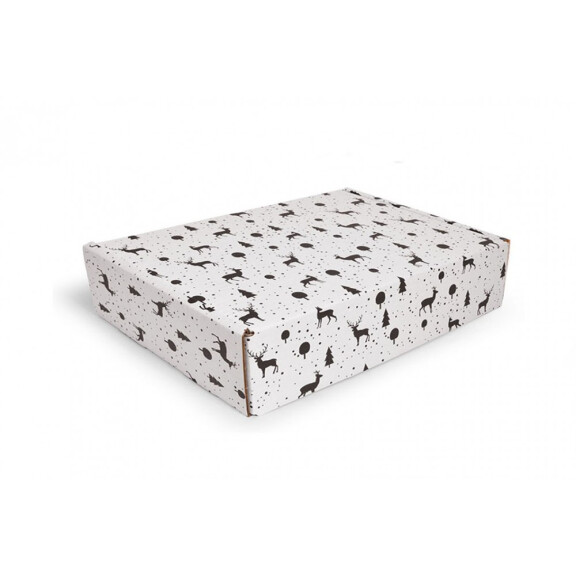 Karton 430x330x80 mm z nadrukiem świątecznym biały połysk