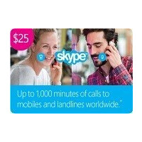 Skype Credit $25 US Prepaid Card