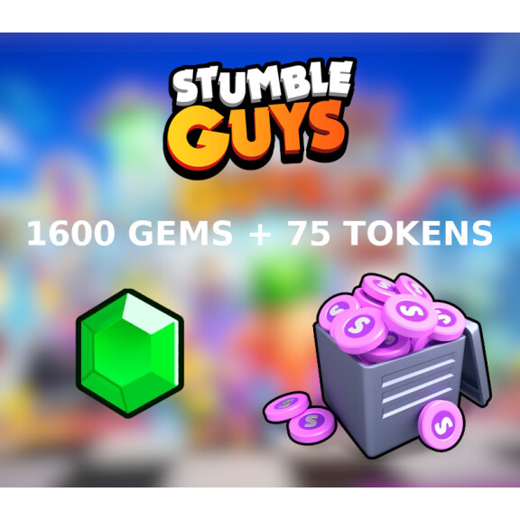 Stumble Guys - 1600 Gems + 75 Tokens Reidos Voucher