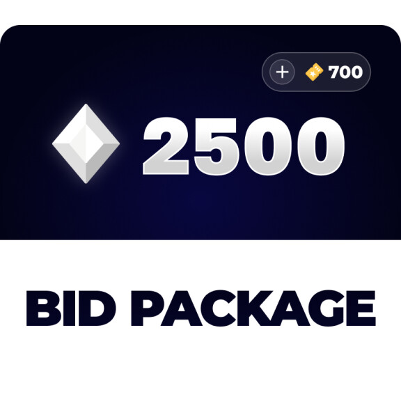 SkinAuctions 2500 Bids + 700 Bonus Bids Package