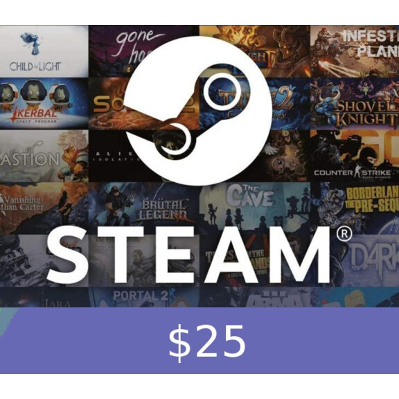 Steam Gift Card $25 - For USD Currency Accounts Global Activation Code