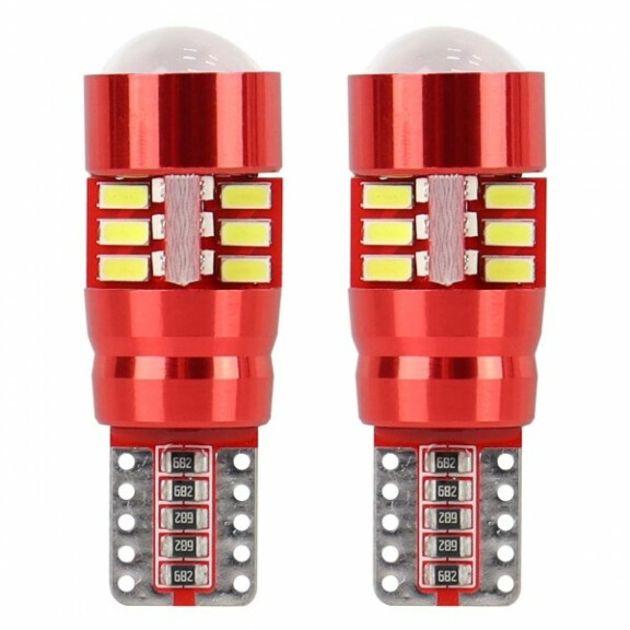 ŻARÓWKI LED CANBUS 27SMD 3014 T10E W5W WHITE 12V 24V