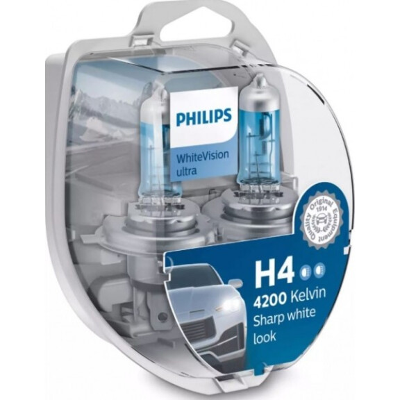 ŻARÓWKA H4 12V/60/55W P43T-38 +60 2SZT+2SZT W5W PHILIPS WHITEVISION ULTRA 4200K PHI12342WVUSM