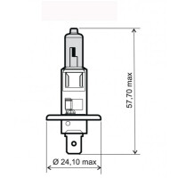 ŻARÓWKA MOTO. H1 12V/55W NIEBIESKA 24 651 0030