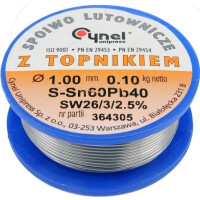 SPOIWO LUTOWNICZE (CYNA) SN60PB40 1,0/100 cyna