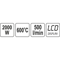 OPALARKA 2000W 70~600°C AKCES. WYŚW. LCD YT82293