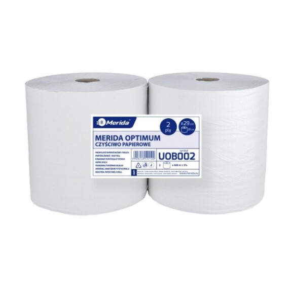 CZYŚCIWO PAPIEROWE OPTIMUM BIAŁE ŚR. 29 CM, DŁUGOŚĆ 400 M, DWUWARSTWOWE, ZGRZEWKA 2 SZT