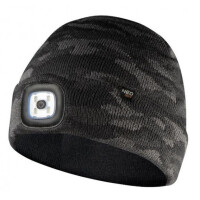CZAPKA Z LATARKĄ LED, DWUWARSTWOWA, CAMO URBAN