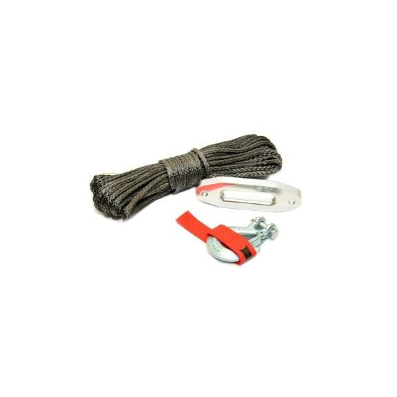 ZESTAW SYNTETYCZNY DO WYCIĄGAREK 4X4 DRAGON WINCH - LINA, PROWADNICA ŚLIZGOWA I HAK