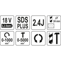 MŁOTOWIERTARKA SDS+ 18V /BEZ AKUMULATORA