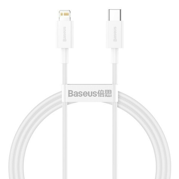 KABEL DO ŁADOWAREK USB-C DO LIGHTNING BASEUS SUPERIOR SERIES, 20W, PD, 1M (BIAŁY)