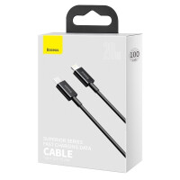 KABEL DO ŁADOWAREK USB-C DO LIGHTNING BASEUS SUPERIOR SERIES, 20W, PD, 1M (CZARNY)