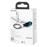 KABEL DO ŁADOWAREK USB-C DO LIGHTNING BASEUS SUPERIOR SERIES, 20W, PD, 2M (CZARNY)