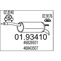 TŁUMIK FIAT DOBLO 00 TYŁ 1.9 D 51723622