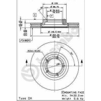 TARCZA HAMULCOWA PRZÓD FORD TRANSIT 91-00 14 CALI 5029815