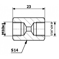 ŁĄCZNIK PRZEWODÓW HAM. WEW. 10X1 SF + WEW. 7/16X24 SF
