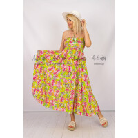 Wzorzysta sukienko spódnica Abruzzia maxi limonka róż