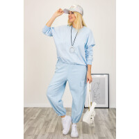 Oversizowa bluza ze ściąganym dołem Cerignola błękitna