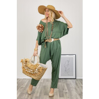 Spodnie typu baggy Brieva khaki
