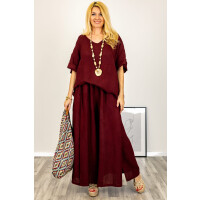 Bluzka lniana mega oversize Capacia marsala