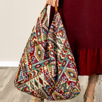 Wzorzysta torebka worek boho style Sterpoa print aztecki multikolor