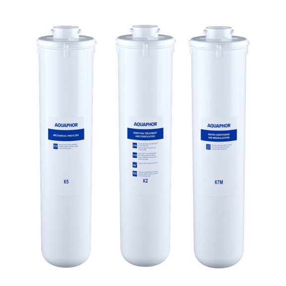 Komplet wkładów K5, K2, K7M, duży serwis Morion M, AQUAPHOR