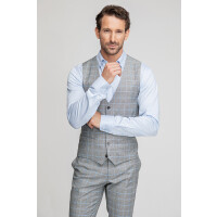 Szara kamizelka w błękitną kratę tartan 05010B06KSA