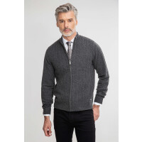 Szary rozpinany sweter z kaszmirem 01039A06SRA