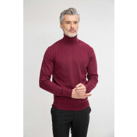 Bordowy dzianinowy golf 01033B55GRA