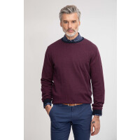 Bordowy bawełniany sweter w jodełkę 01048A55RRA