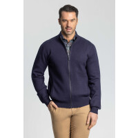 Granatowy sweter z dzianiny 01040D75SRA