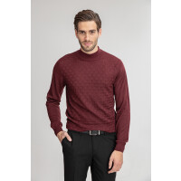 Bordowy półgolf z wełny merino 01036A55PRA