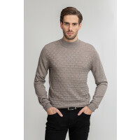 Beżowy półgolf z wełny merino 01036B15PRA