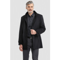 Czarny płaszcz z ociepliną Comfortemp® 00259C90MSA
