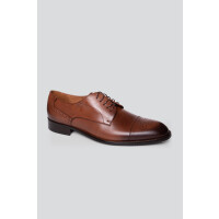 Brązowe buty ze skóry naturalnej BUKNQ00194