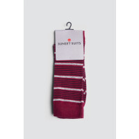 Bordowe skarpety w paski SAAKQ00220