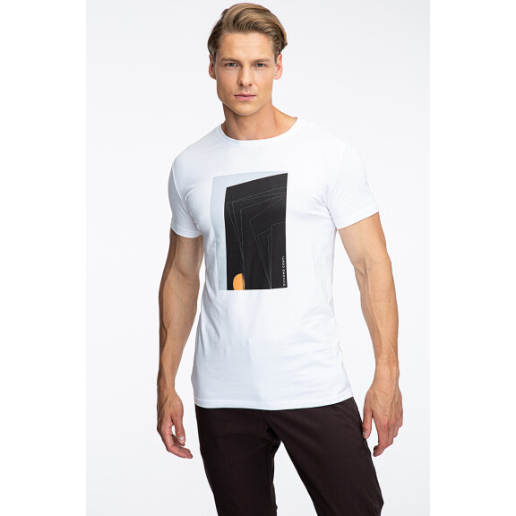 T-shirt z geometrycznym zachodem słońca TSBS000082